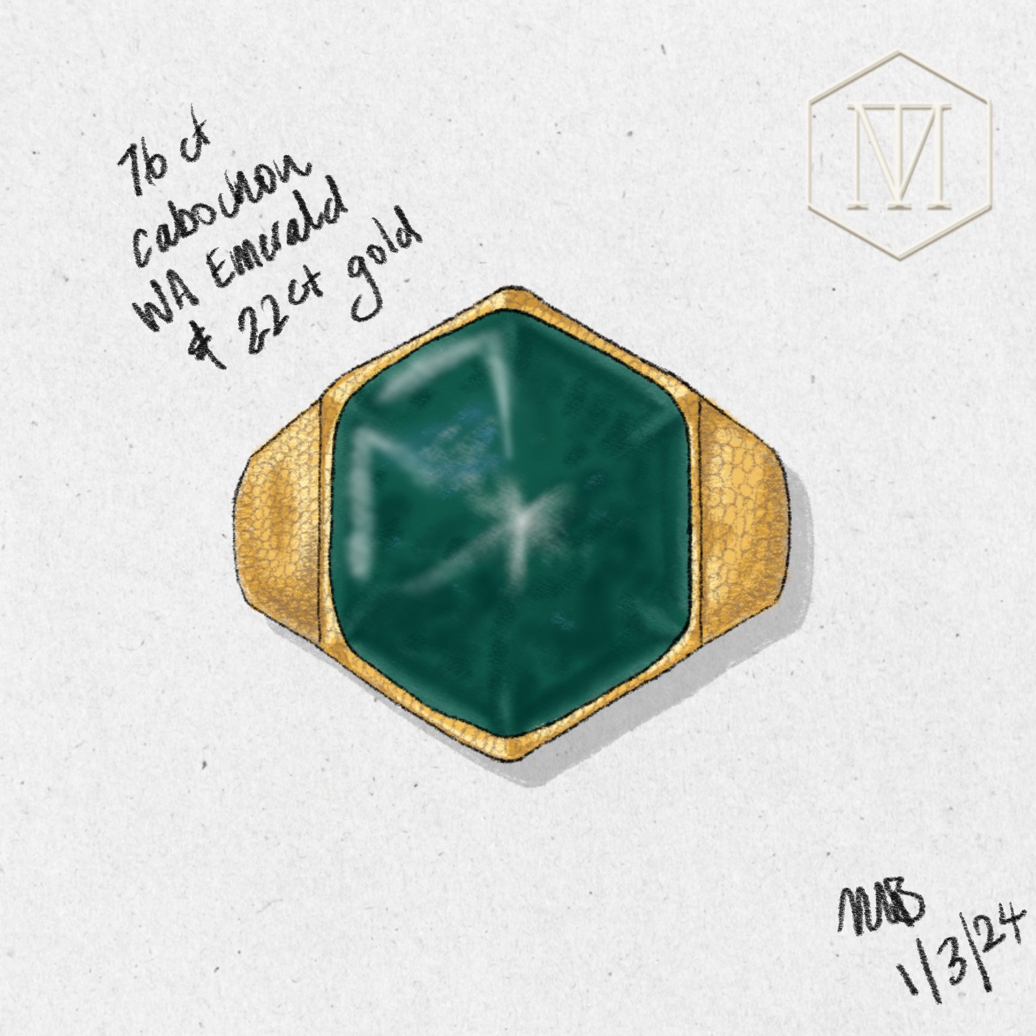 Emerald Ring Sketch