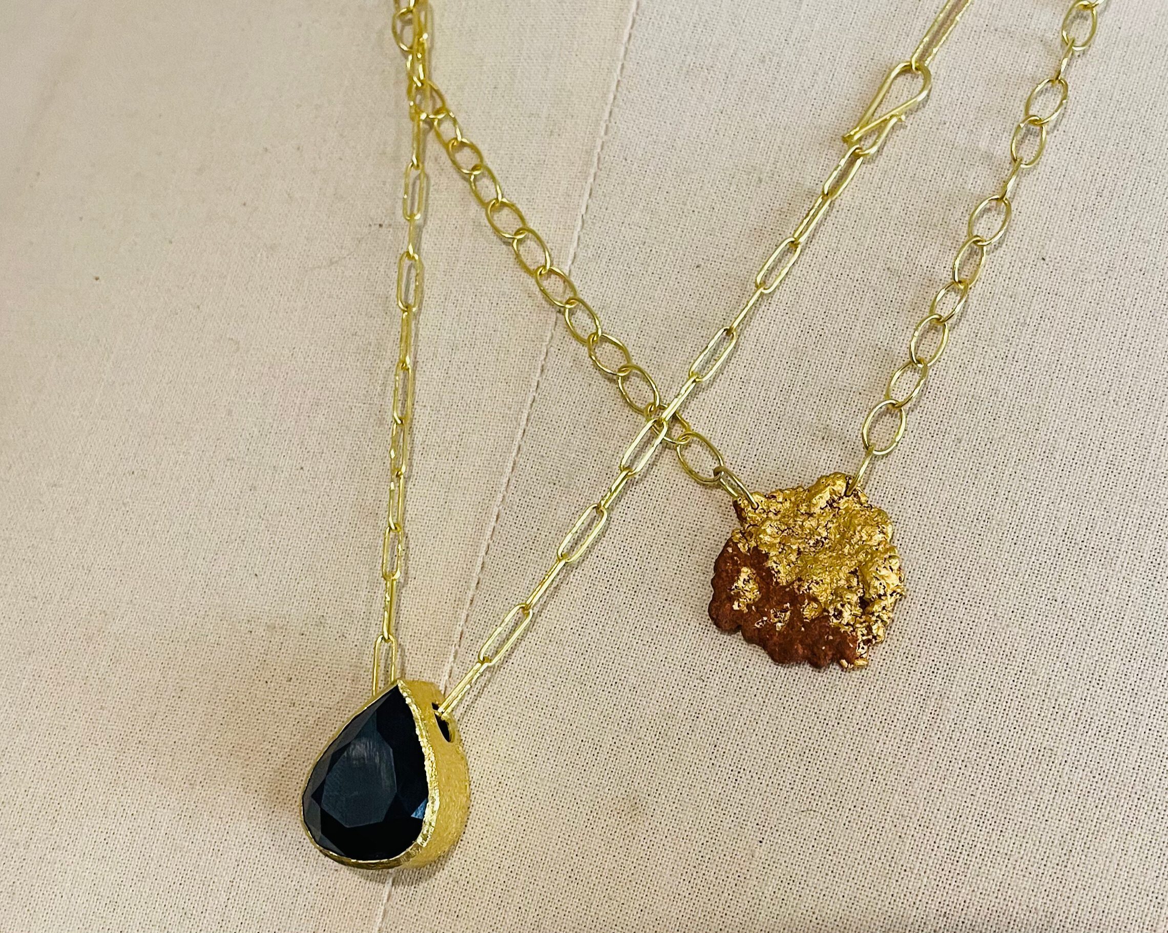 Midnight Sapphire Nugget Pendant